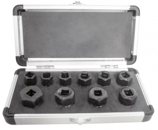 Hlavica nástrčné 3/8", špirál 9-19 mm, na poškodené skrutky, tvrdené, 10ks, Condor Werkzeug