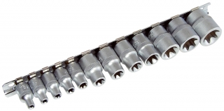 Hlavica nástrčné 1/4" - 3/8", E-profil E4 - E20, súprava 12 dielov, Triumf