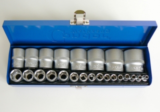 Hlavica nástrčné 1/4" - 1/2", 6 hrán 5/32" - 1.1/4", 24 dielov, palcové, Condor Werkzeug