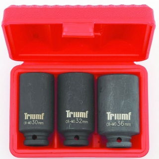 Hlavica nástrčné 1/2", 12 hrán 30-36 mm, CrMo, predĺžené, na poloosi, 3 ks, Condor Werkzeug