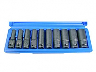 Hlavica nástrčné 1/2", 6 hrán 13 - 24 mm, predĺžené, tvrdené, 10 dielov, Triumf
