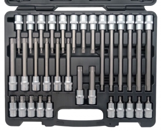 Hlavica zástrčná 1/2", Torx T20-T70, dĺžka 55-100-140-200 mm, sada 32 dielov, Welzh