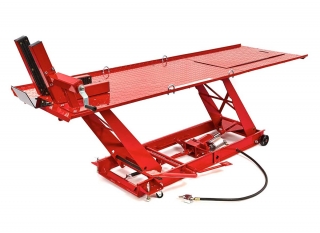 Pneumatický a hydraulický motocyklový zdvihák 300, zdvihnutie až 450 kg, luxusné upínacie háky, hmotnosť 150 kg