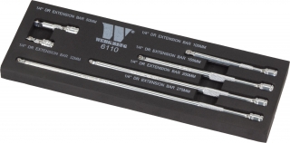 Gola predĺženie 1/4", 32-50-100-150-200-275 mm, sada 6 kusov, Welzh