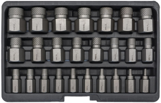 Bity na vyťahovanie zalomených skrutiek, 3.2-22.2 mm, sada 25 dielov, Welzh