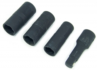 Hlavica nástrčné 1/2", obojstranné 6 hrán / Špirál 17 - 21 mm, 4 diely, Triumf