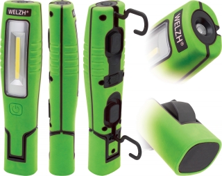 Multifunkčná pracovná lampa COB 3W s hornou lampou 3W, GREEN, Welzh