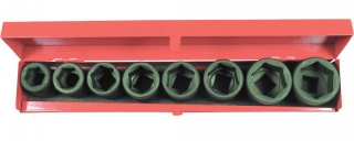 Hlavica nástrčné 3/4", 6 hrán 22 - 38 mm, tvrdené, sada 8 dielov, Triumf