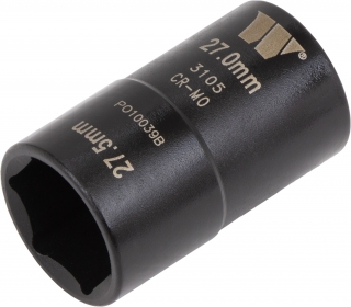 Kombinovaná nástrčná hlavica 1/2", 6 hrán, 27 mm a 27.5 mm na poškodené matice a skrutky, pre rázové uťahovače, CrMo, Welzh