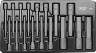 Hlavica zástrčné Inbus, 6 hrán s hrotom H2-H22, dĺžka 110 mm, sada 17 dielov, Welzh