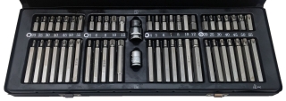 Sada bitov 1/2" a 3/8", Inbus, Torx a XZN, vŕtaný Torx, CrV, sada 54 dielov, Welzh