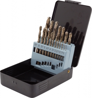 Vrtáky brúsené HSS-Co, 1.0-10 mm, sada 19 dielov, Welzh