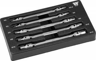 Súprava Inbus kľúčov s výkyvnou hlavou CrV, 2-14 mm, 5 dielov, Welzh