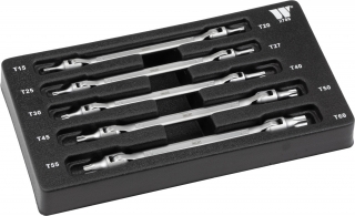 Súprava kľúčov Torx s výkyvnou hlavou CrV, T15-T60, 5 dielov, Welzh