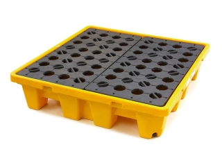 Plastový zberný rošt / nádoba na olej a kvapaliny pre 4 sudy, 230 l, nosnosť až 500 kg