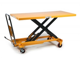 Manipulačný vozík s hydraulickým širokým stolom, nosnosť až 500 kg, hmotnosť 160 kg