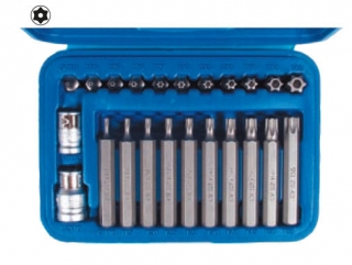 Bity T-profil, vŕtaný T10 - T60, 1/2"+3/8", sada 23 dielov, Condor Werkzeug